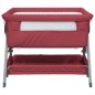 vidaXL Cuna con colchón tela de lino rojo vidaXL Cuna con colchón tela de lino rojo
