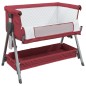vidaXL Cuna con colchón tela de lino rojo vidaXL Cuna con colchón tela de lino rojo