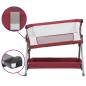 vidaXL Cuna con colchón tela de lino rojo vidaXL Cuna con colchón tela de lino rojo
