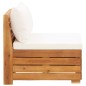vidaXL Sofá seccional central 1 pza con cojines madera maciza acacia vidaXL Sofá seccional central 1 pza con cojines madera maciza acacia