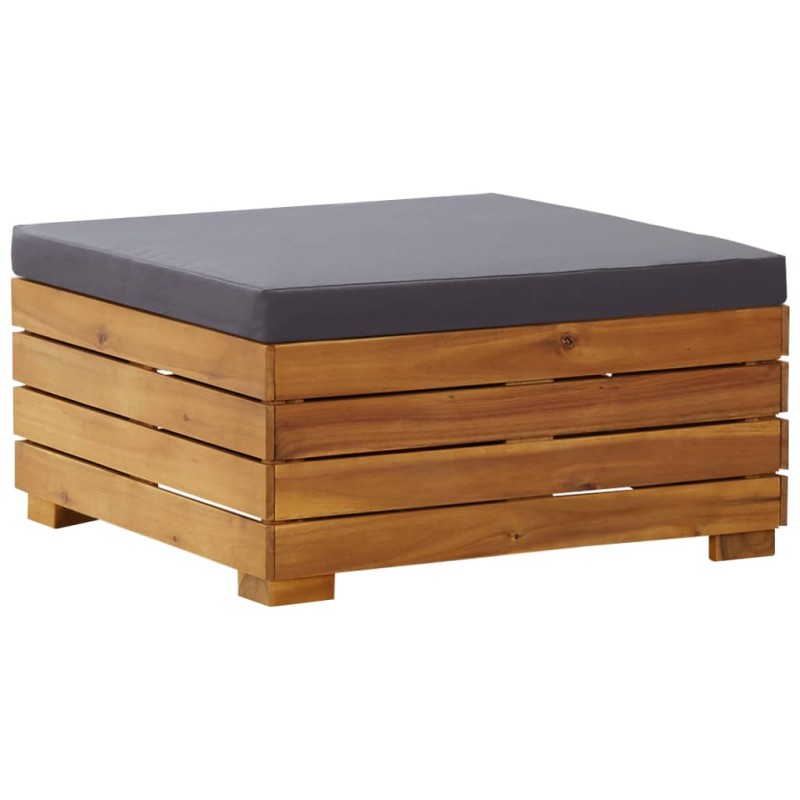 vidaXL Reposapiés seccional con cojín madera maciza de acacia vidaXL Reposapiés seccional con cojín madera maciza de acacia