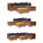 vidaXL Reposapiés seccional con cojín madera maciza de acacia vidaXL Reposapiés seccional con cojín madera maciza de acacia