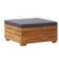 vidaXL Reposapiés seccional con cojín madera maciza de acacia vidaXL Reposapiés seccional con cojín madera maciza de acacia
