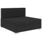 vidaXL Asiento seccional central y cojines 1 ud ratán sintético negro vidaXL Asiento seccional central y cojines 1 ud ratán sintético negro
