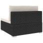 vidaXL Asiento seccional central y cojines 1 ud ratán sintético negro vidaXL Asiento seccional central y cojines 1 ud ratán sintético negro