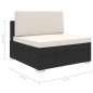 vidaXL Asiento seccional central y cojines 1 ud ratán sintético negro vidaXL Asiento seccional central y cojines 1 ud ratán sintético negro