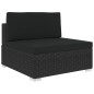 vidaXL Asiento seccional central y cojines 1 ud ratán sintético negro vidaXL Asiento seccional central y cojines 1 ud ratán sintético negro