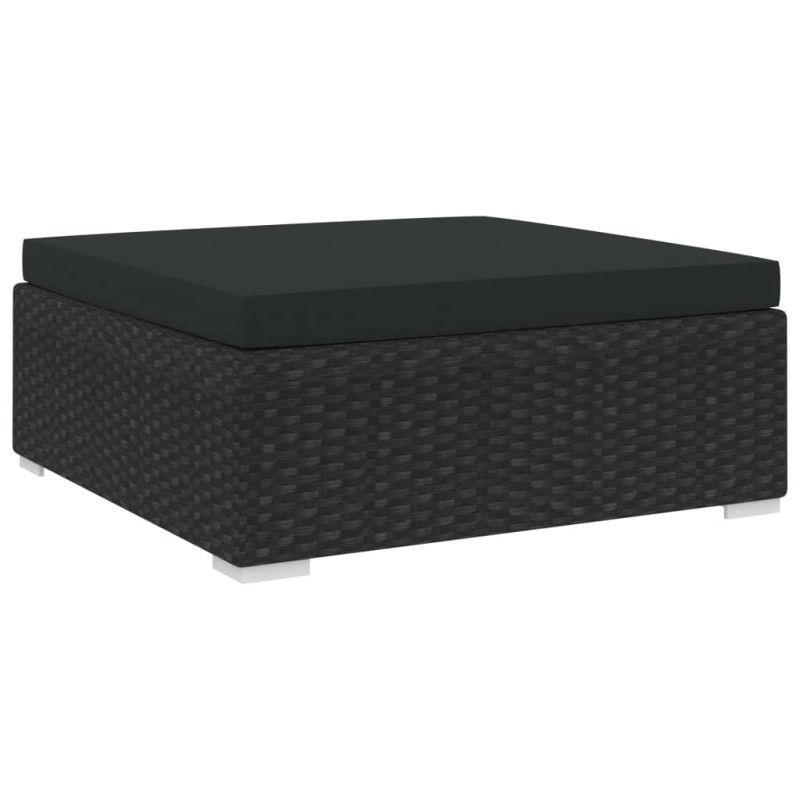 vidaXL Reposapies seccional con cojín 1 uds ratán sintético negro vidaXL Reposapies seccional con cojín 1 uds ratán sintético negro