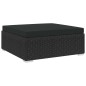 vidaXL Reposapies seccional con cojín 1 uds ratán sintético negro vidaXL Reposapies seccional con cojín 1 uds ratán sintético negro