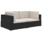 vidaXL Asiento seccional de esquina con cojines 2 pzas ratán PE negro vidaXL Asiento seccional de esquina con cojines 2 pzas ratán PE negro