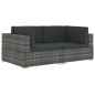 vidaXL Asiento seccional de esquina con cojines 2 pzas ratán PE gris vidaXL Asiento seccional de esquina con cojines 2 pzas ratán PE gris