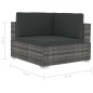 vidaXL Asiento seccional de esquina con cojines 2 pzas ratán PE gris vidaXL Asiento seccional de esquina con cojines 2 pzas ratán PE gris