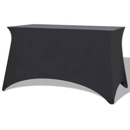 vidaXL Funda elástica para mesa 2 uds 183x76x74 cm antracita