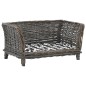 vidaXL Cesta para perros con cojín sauce natural gris 50x33x30 cm