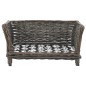 vidaXL Cesta para perros con cojín sauce natural gris 50x33x30 cm