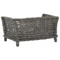 vidaXL Cesta para perros con cojín sauce natural gris 50x33x30 cm