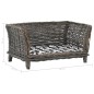 vidaXL Cesta para perros con cojín sauce natural gris 50x33x30 cm