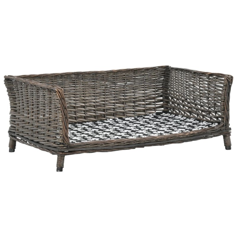 vidaXL Cesta para perros con cojín sauce natural gris 90x54x35 cm vidaXL Cesta para perros con cojín sauce natural gris 90x54x35 cm