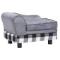 vidaXL Sofá para perro gris felpa 57x34x36 cm