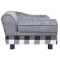 vidaXL Sofá para perro gris felpa 57x34x36 cm