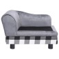 vidaXL Sofá para perro gris felpa 57x34x36 cm