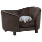 vidaXL Sofá para perro felpa marrón 69x49x40 cm