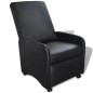 vidaXL Sillón plegable de cuero sintético negro vidaXL Sillón plegable de cuero sintético negro