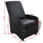 vidaXL Sillón plegable de cuero sintético negro vidaXL Sillón plegable de cuero sintético negro
