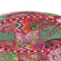 vidaXL Puf redondo de pachtwork algodón hecho a mano 40x20 cm rosa