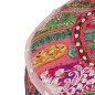 vidaXL Puf redondo de pachtwork algodón hecho a mano 40x20 cm rosa