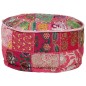 vidaXL Puf redondo de pachtwork algodón hecho a mano 40x20 cm rosa