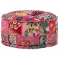 vidaXL Puf redondo de pachtwork algodón hecho a mano 40x20 cm rosa