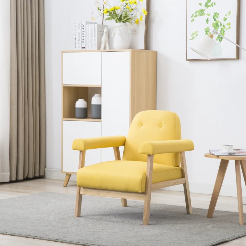 vidaXL Sillón de tela amarillo