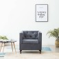 vidaXL Sillón tapizado de tela gris vidaXL Sillón tapizado de tela gris