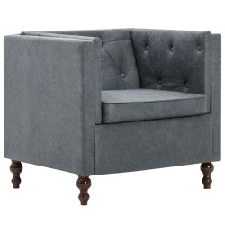 vidaXL Sillón tapizado de tela gris