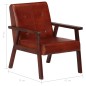 vidaXL Sillón de cuero auténtico marrón oscuro vidaXL Sillón de cuero auténtico marrón oscuro