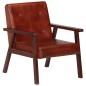 vidaXL Sillón de cuero auténtico marrón oscuro vidaXL Sillón de cuero auténtico marrón oscuro