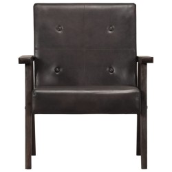vidaXL Sillón de cuero auténtico gris