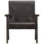 vidaXL Sillón de cuero auténtico gris vidaXL Sillón de cuero auténtico gris