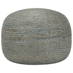 vidaXL Puf tejido a mano verde oliva 45x30 cm yute