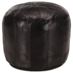 vidaXL Puf negro 40x35 cm cuero genuino de cabra