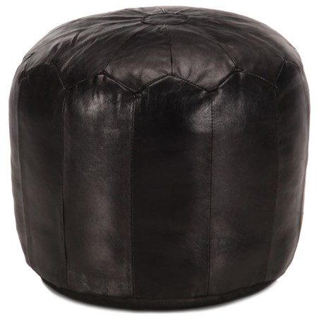 vidaXL Puf negro 40x35 cm cuero genuino de cabra