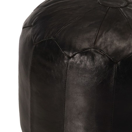 vidaXL Puf negro 40x35 cm cuero genuino de cabra