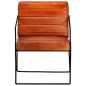 vidaXL Sillón de cuero auténtico marrón canela