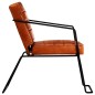 vidaXL Sillón de cuero auténtico marrón canela
