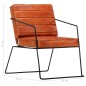 vidaXL Sillón de cuero auténtico marrón canela