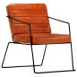 vidaXL Sillón de cuero auténtico marrón canela