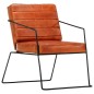 vidaXL Sillón de cuero auténtico marrón canela