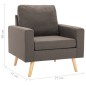 vidaXL Sillón de tela gris taupe vidaXL Sillón de tela gris taupe