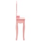 vidaXL Juego de tocador y taburete madera paulownia rosa 50x59x136 cm vidaXL Juego de tocador y taburete madera paulownia rosa 50x59x136 cm
